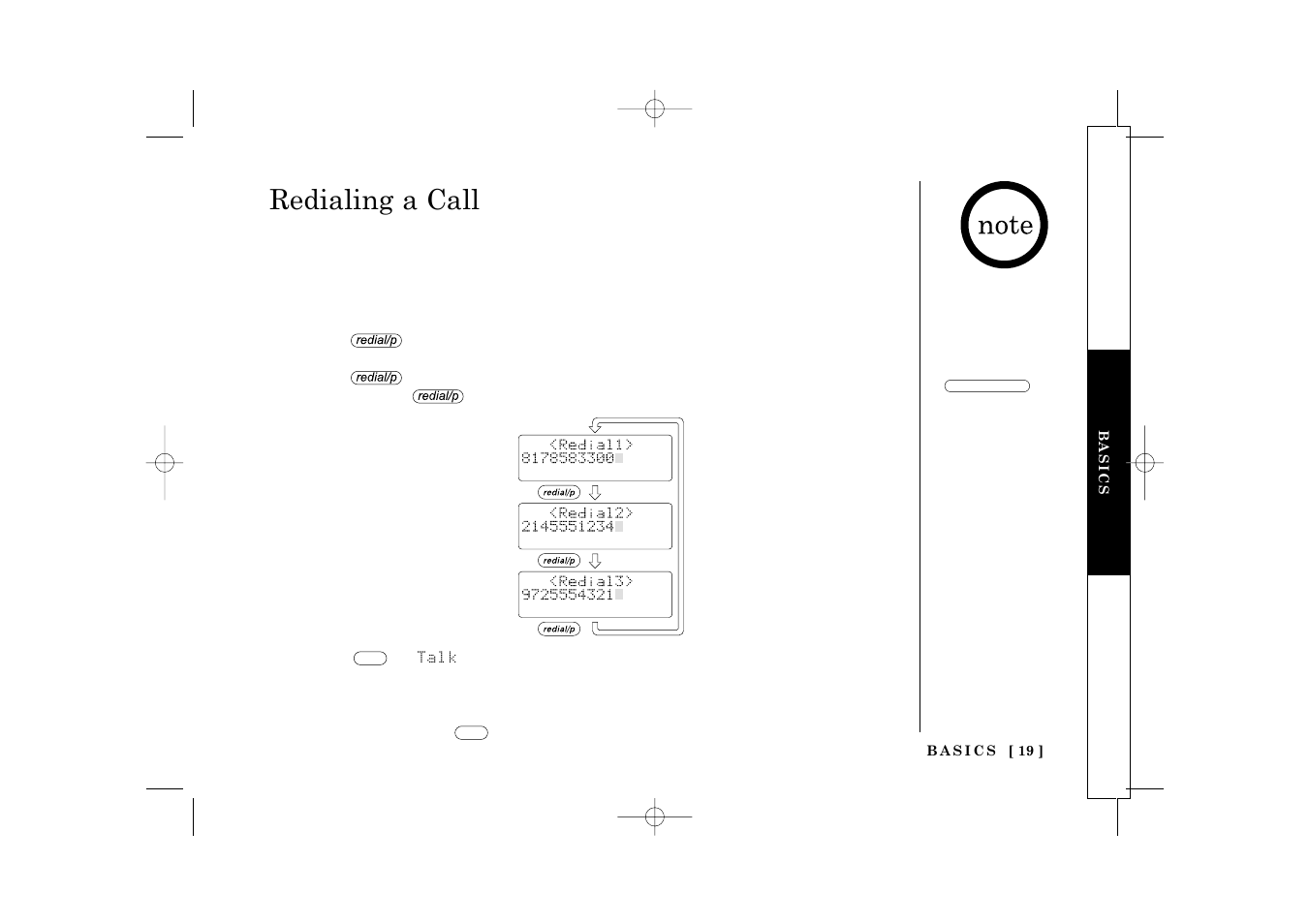 Redialing a call | Uniden TRU 3485 User Manual | Page 21 / 60