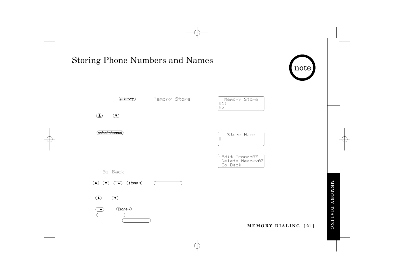 Storing phone numbers and names | Uniden TRU 3485 User Manual | Page 23 / 60