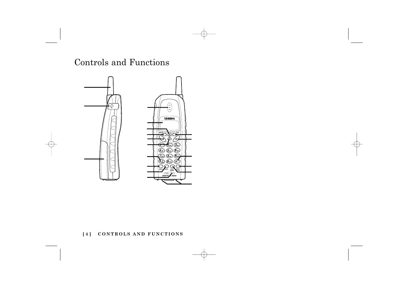 Controls and functions | Uniden TRU 3485 User Manual | Page 6 / 60