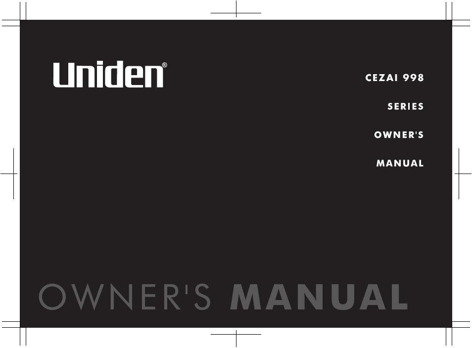 Uniden CEZAI998 User Manual | 76 pages