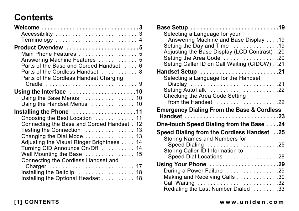 Uniden CEZAI998 User Manual | Page 2 / 76