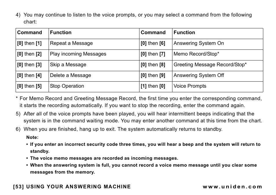 Uniden CEZAI998 User Manual | Page 54 / 76