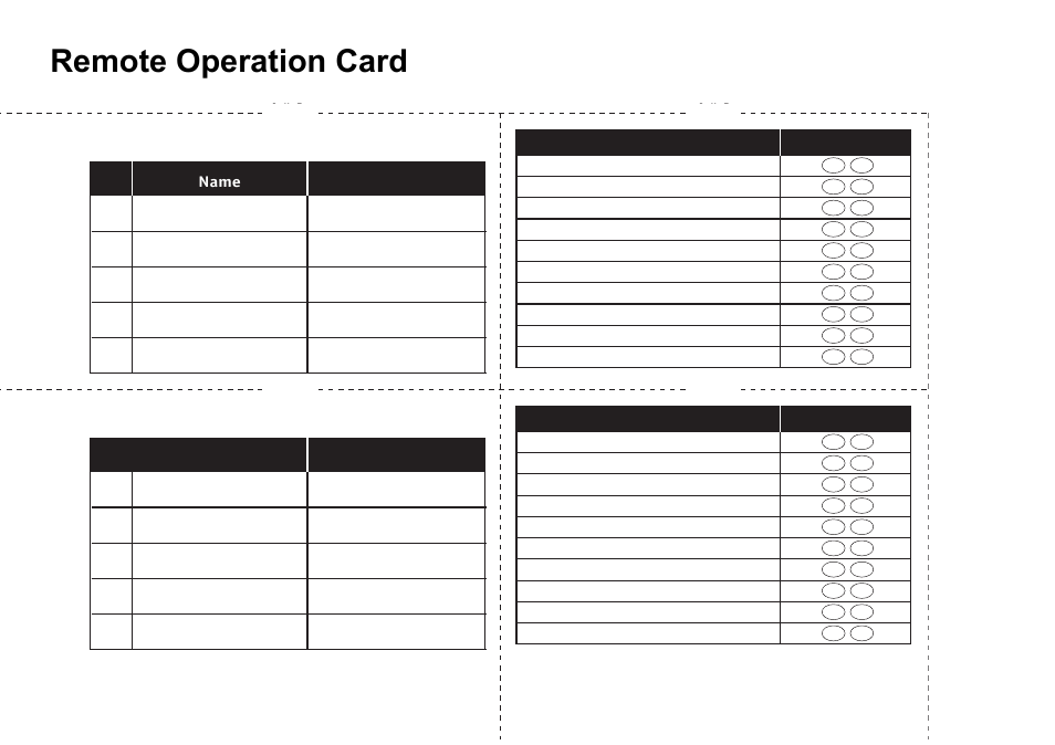 Remote operation card | Uniden CEZAI998 User Manual | Page 74 / 76