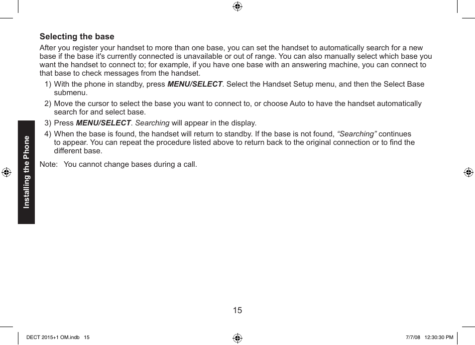Uniden DECT2015+2 User Manual | Page 15 / 60