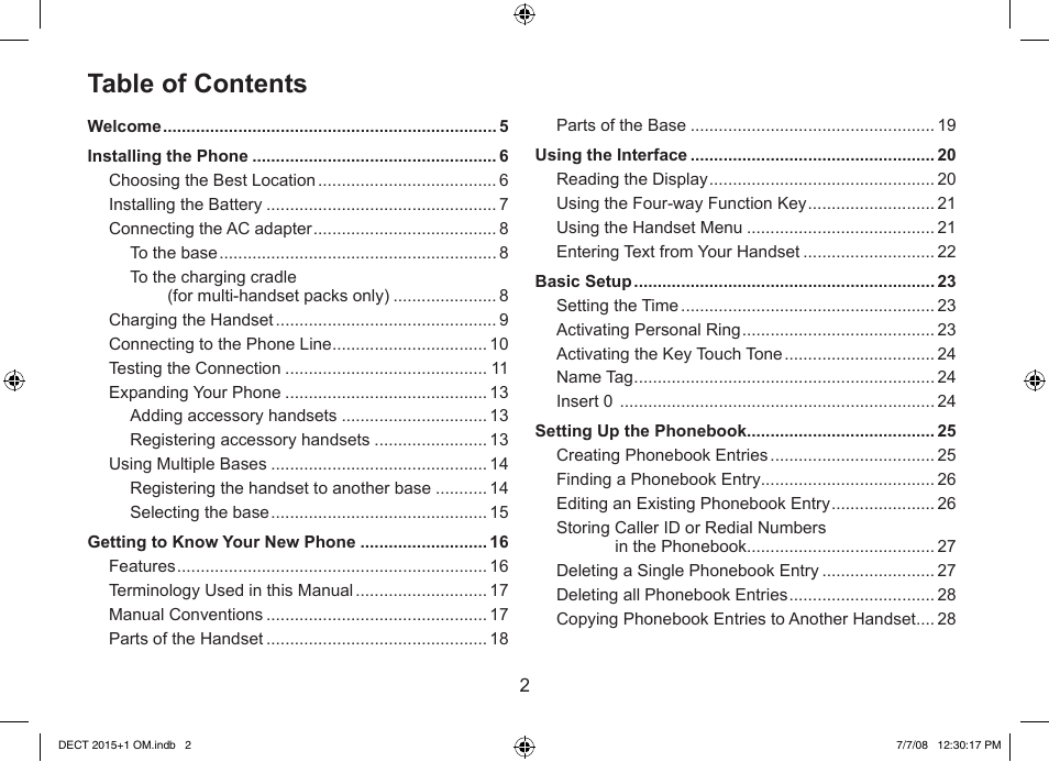Uniden DECT2015+2 User Manual | Page 2 / 60