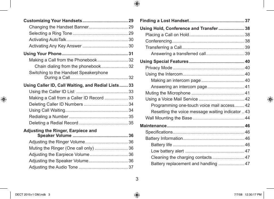 Uniden DECT2015+2 User Manual | Page 3 / 60