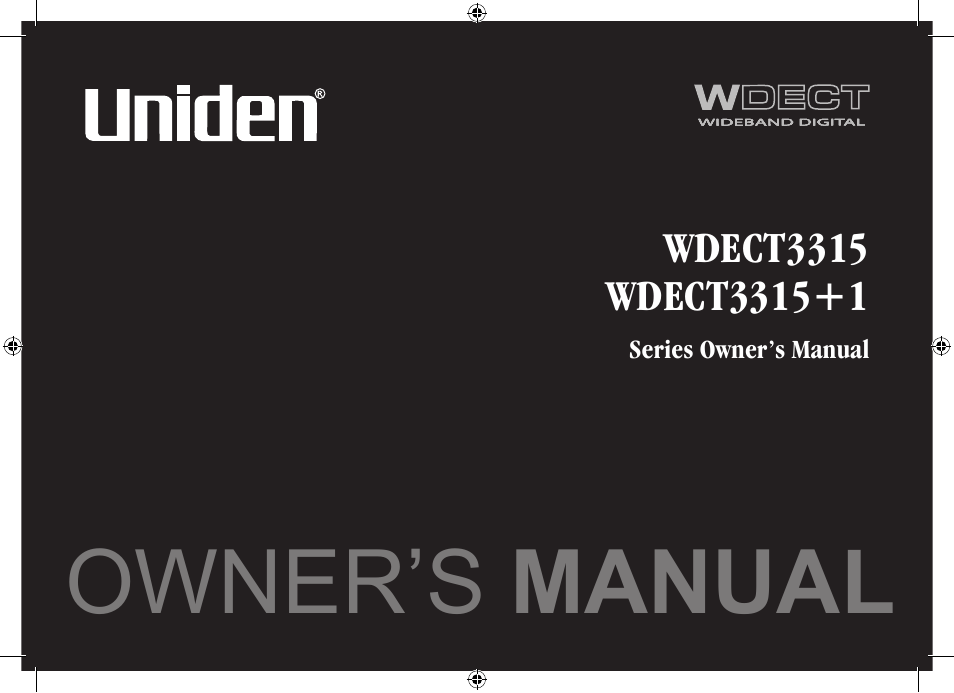 Uniden WDECT 3315 User Manual | 56 pages