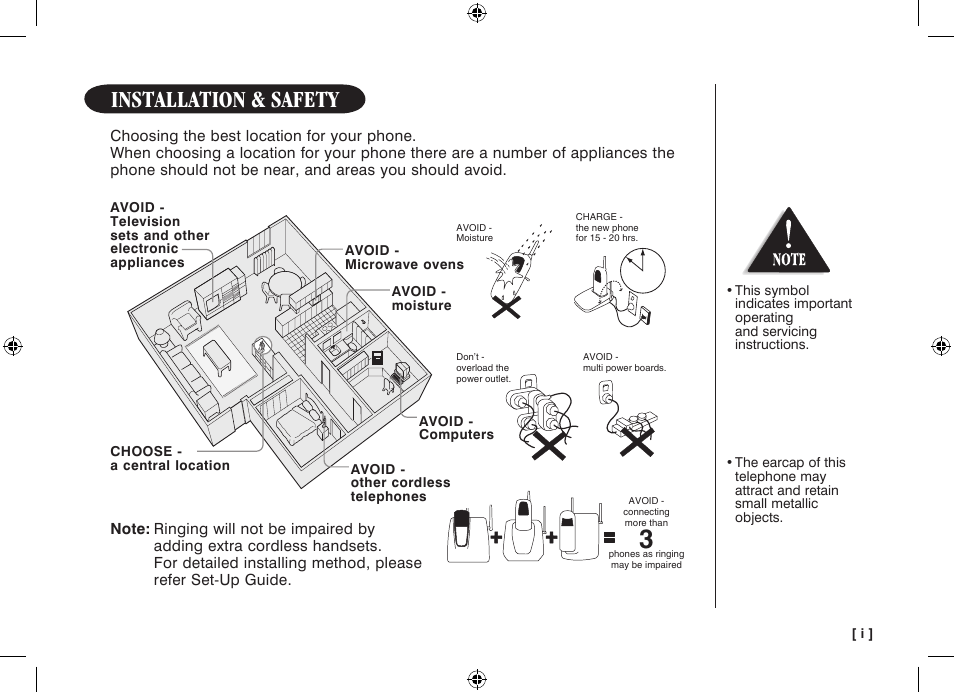 Installation & safety | Uniden WDECT 3315 User Manual | Page 3 / 56
