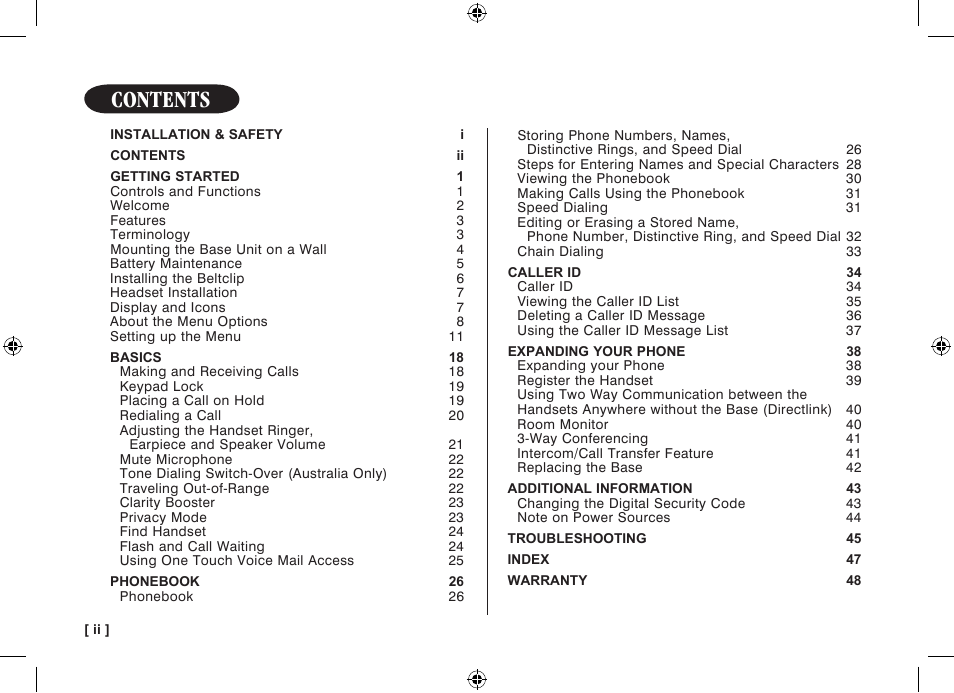 Uniden WDECT 3315 User Manual | Page 4 / 56