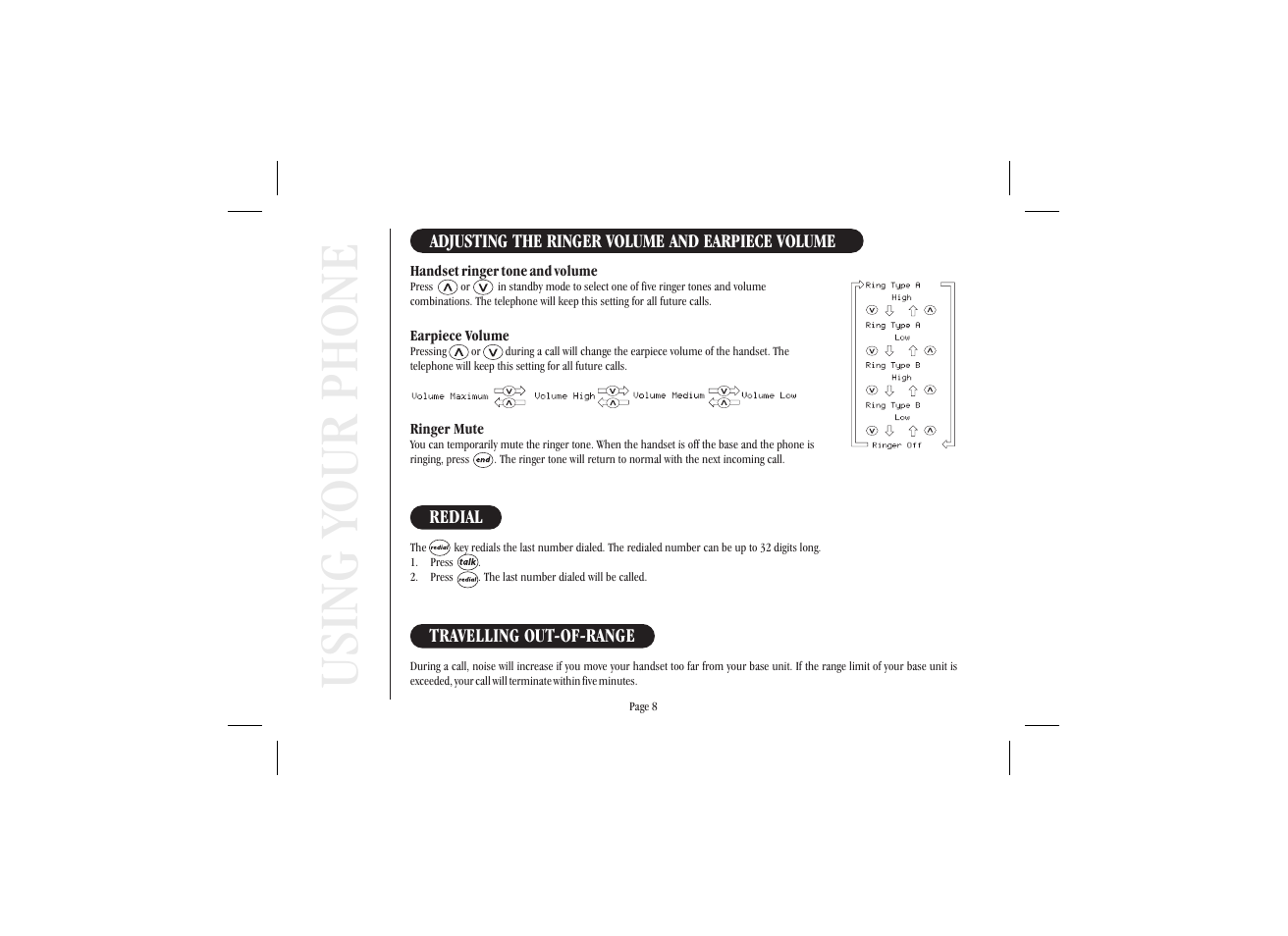 Using your phone | Uniden XS915 User Manual | Page 12 / 24