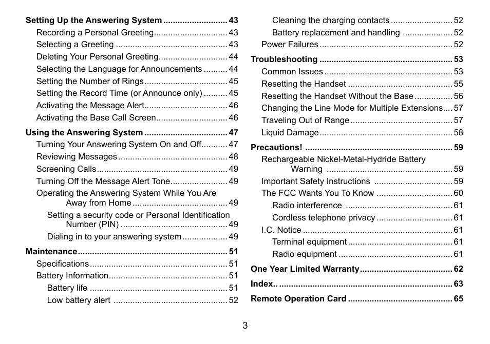 Uniden DECT3080 User Manual | Page 4 / 68