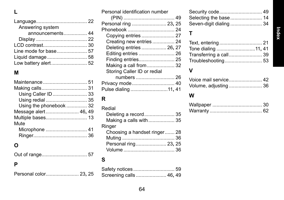 Uniden DECT3080 User Manual | Page 65 / 68