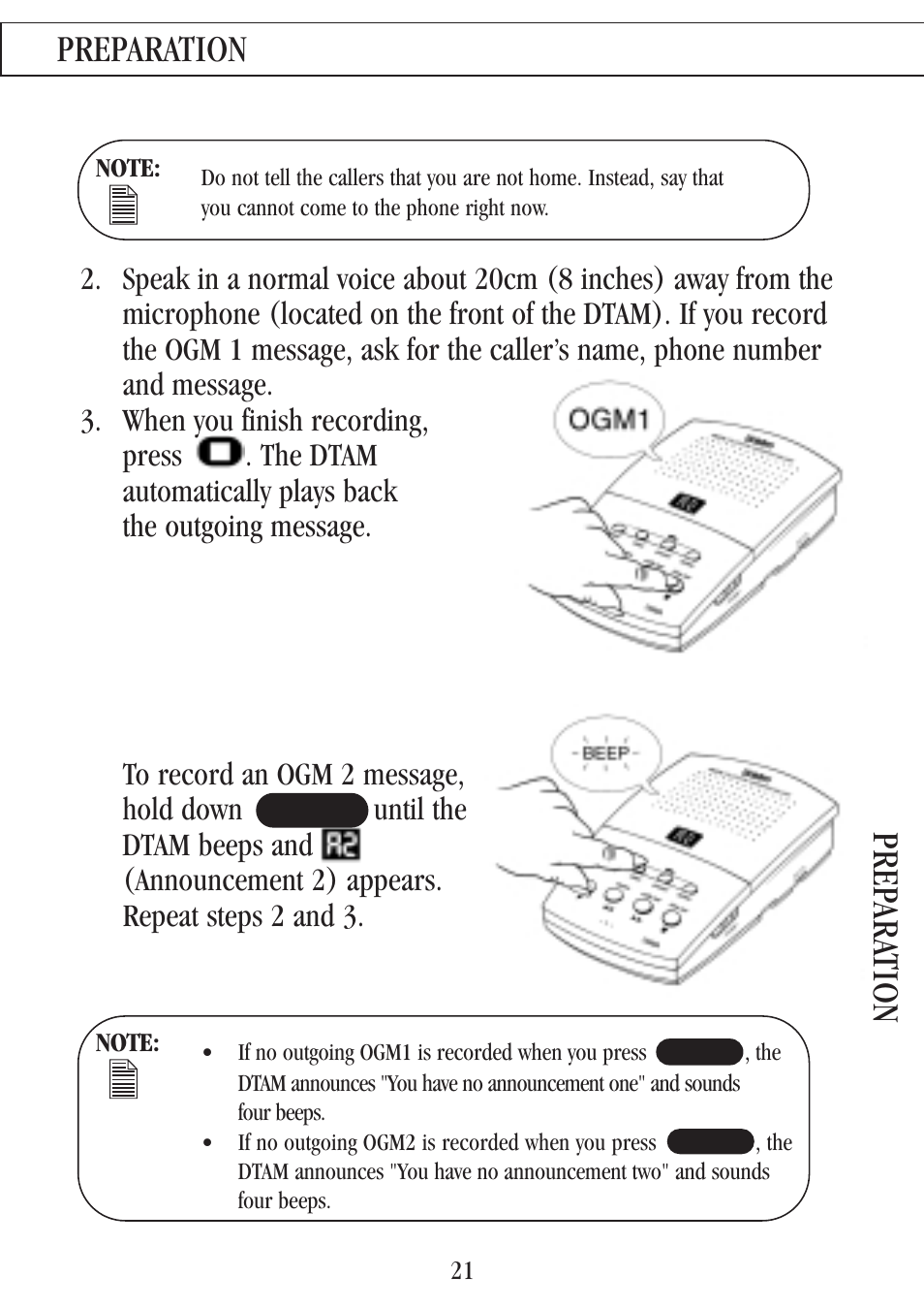 Preparation prep ara tion | Uniden 7000A User Manual | Page 21 / 42