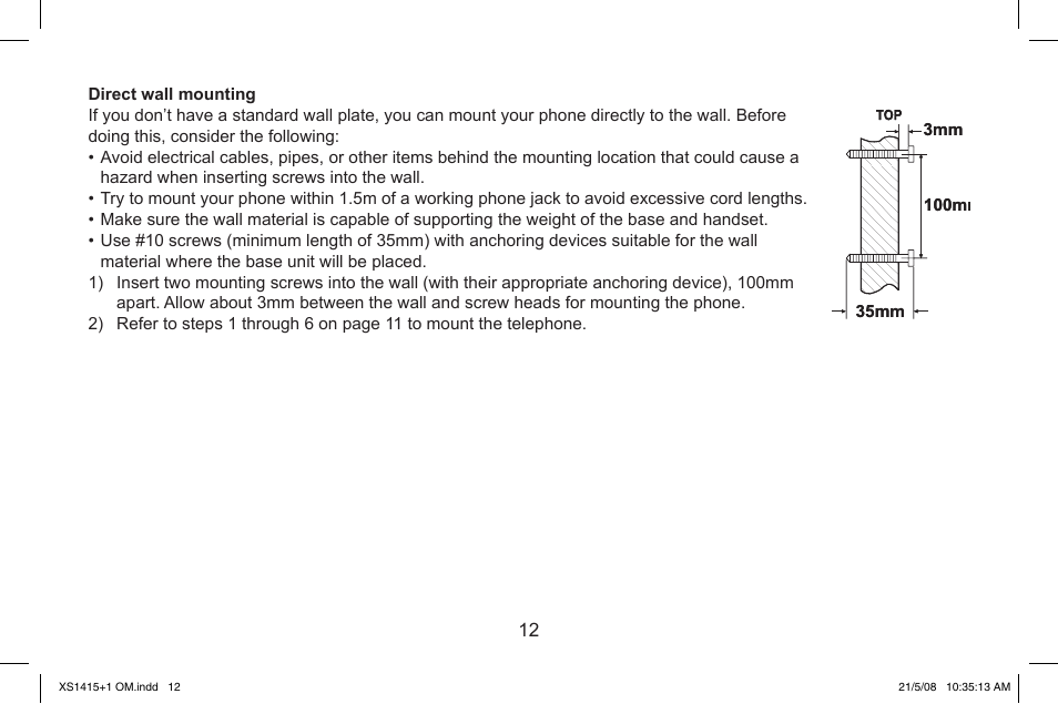 Uniden XS1415/1415+1 User Manual | Page 13 / 44