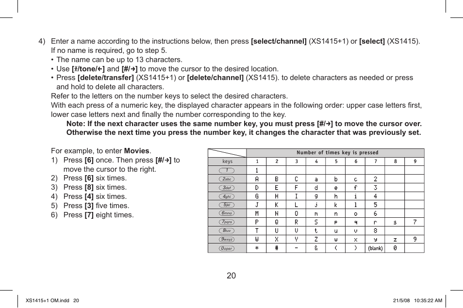 Uniden XS1415/1415+1 User Manual | Page 21 / 44
