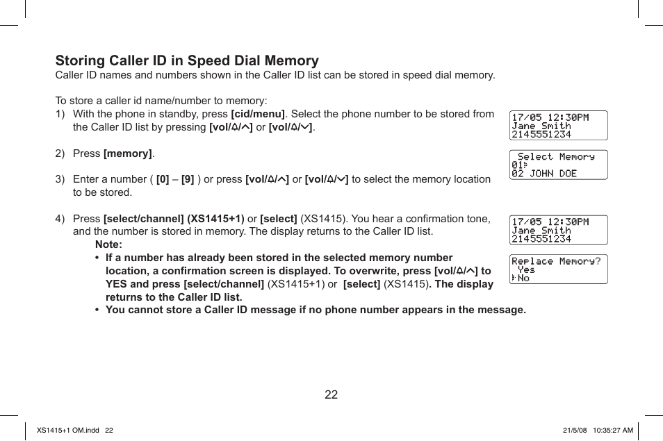 Uniden XS1415/1415+1 User Manual | Page 23 / 44