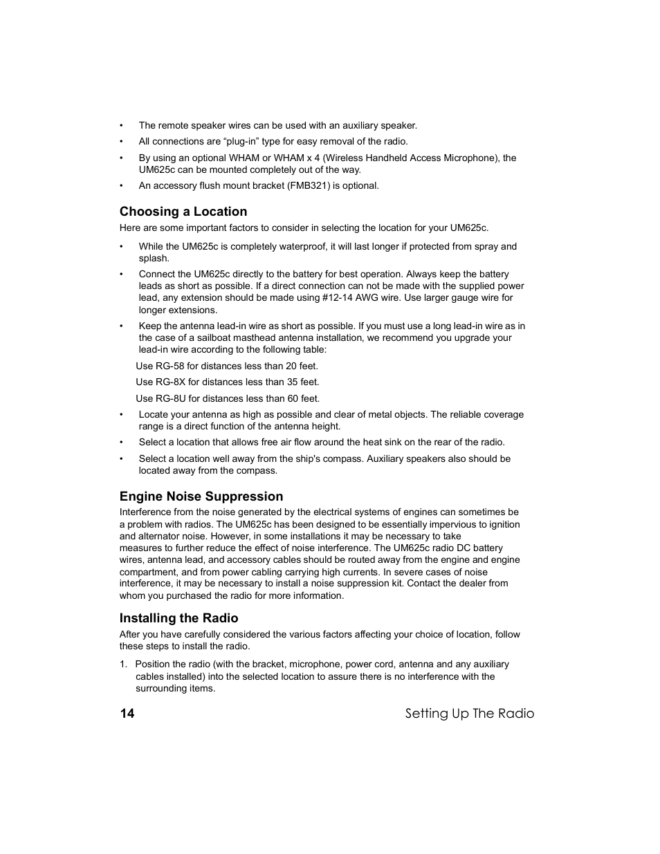Uniden UM-525 User Manual | Page 14 / 60