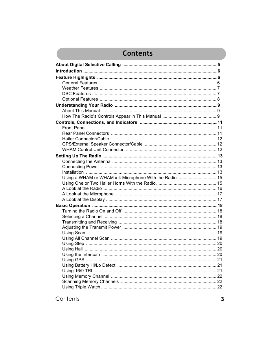 Uniden UM-525 User Manual | Page 3 / 60