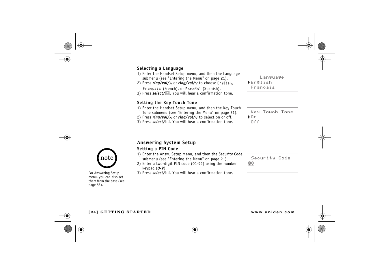 Uniden DCX 640 User Manual | Page 26 / 88