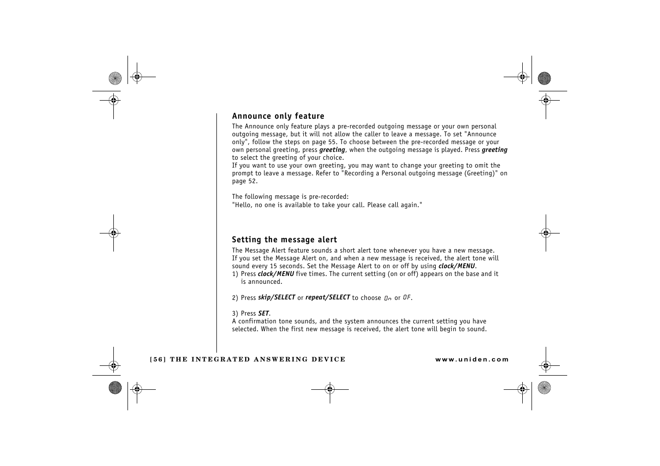 Uniden DCX 640 User Manual | Page 58 / 88