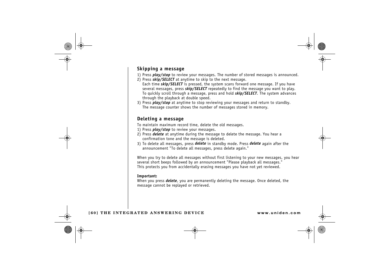 Uniden DCX 640 User Manual | Page 62 / 88