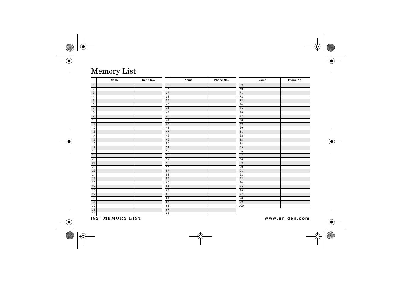 Uniden DCX 640 User Manual | Page 84 / 88