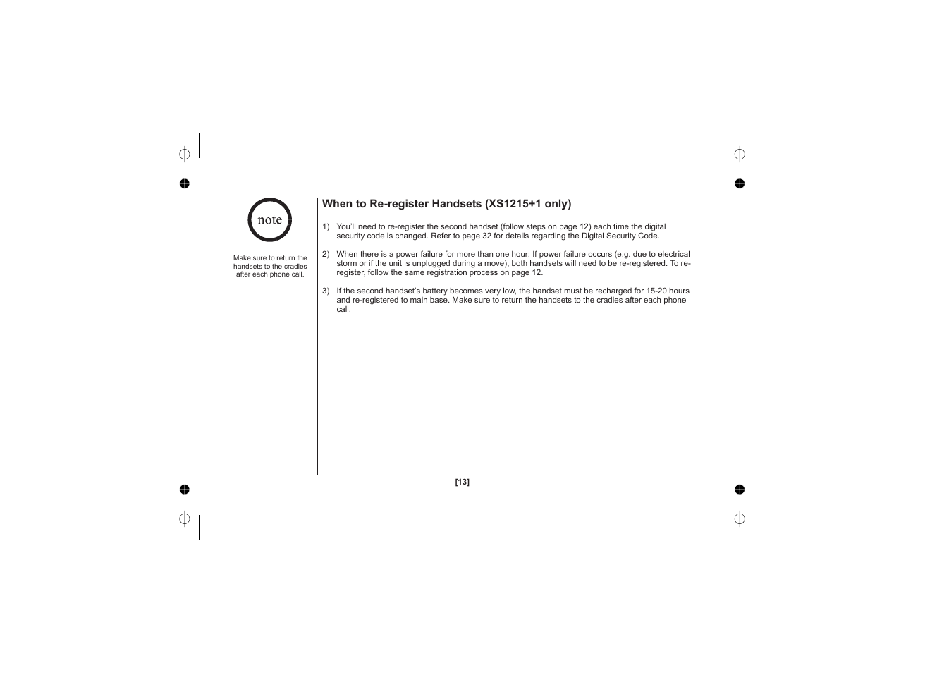 Uniden XS1215 +1 User Manual | Page 14 / 44
