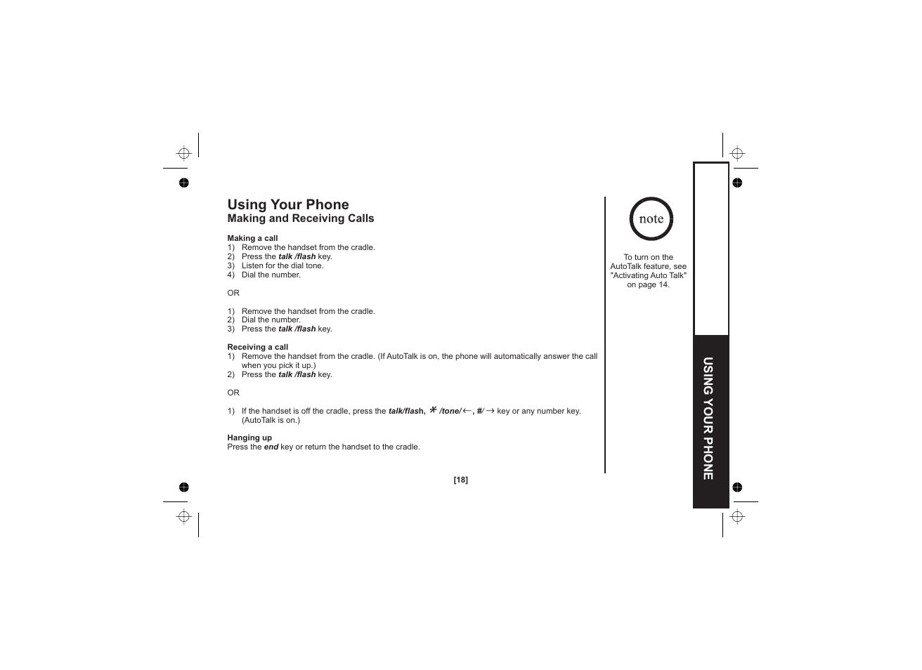 Using your phone | Uniden XS1215 +1 User Manual | Page 19 / 44