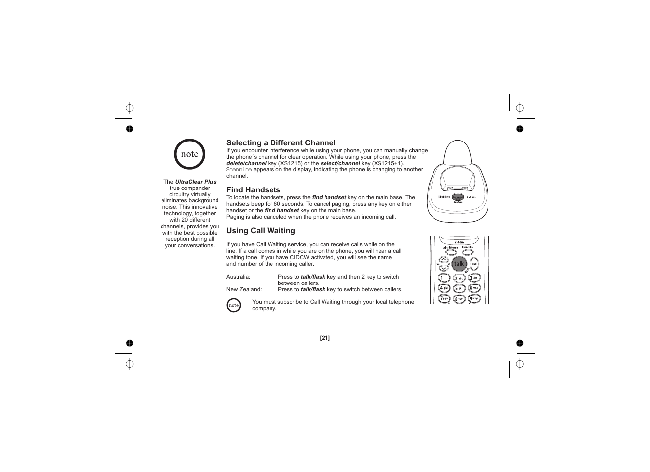 Uniden XS1215 +1 User Manual | Page 22 / 44