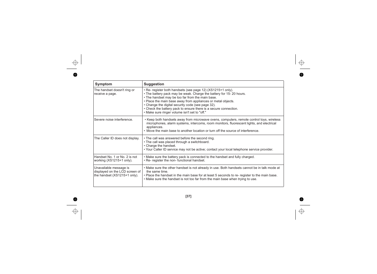 Uniden XS1215 +1 User Manual | Page 38 / 44