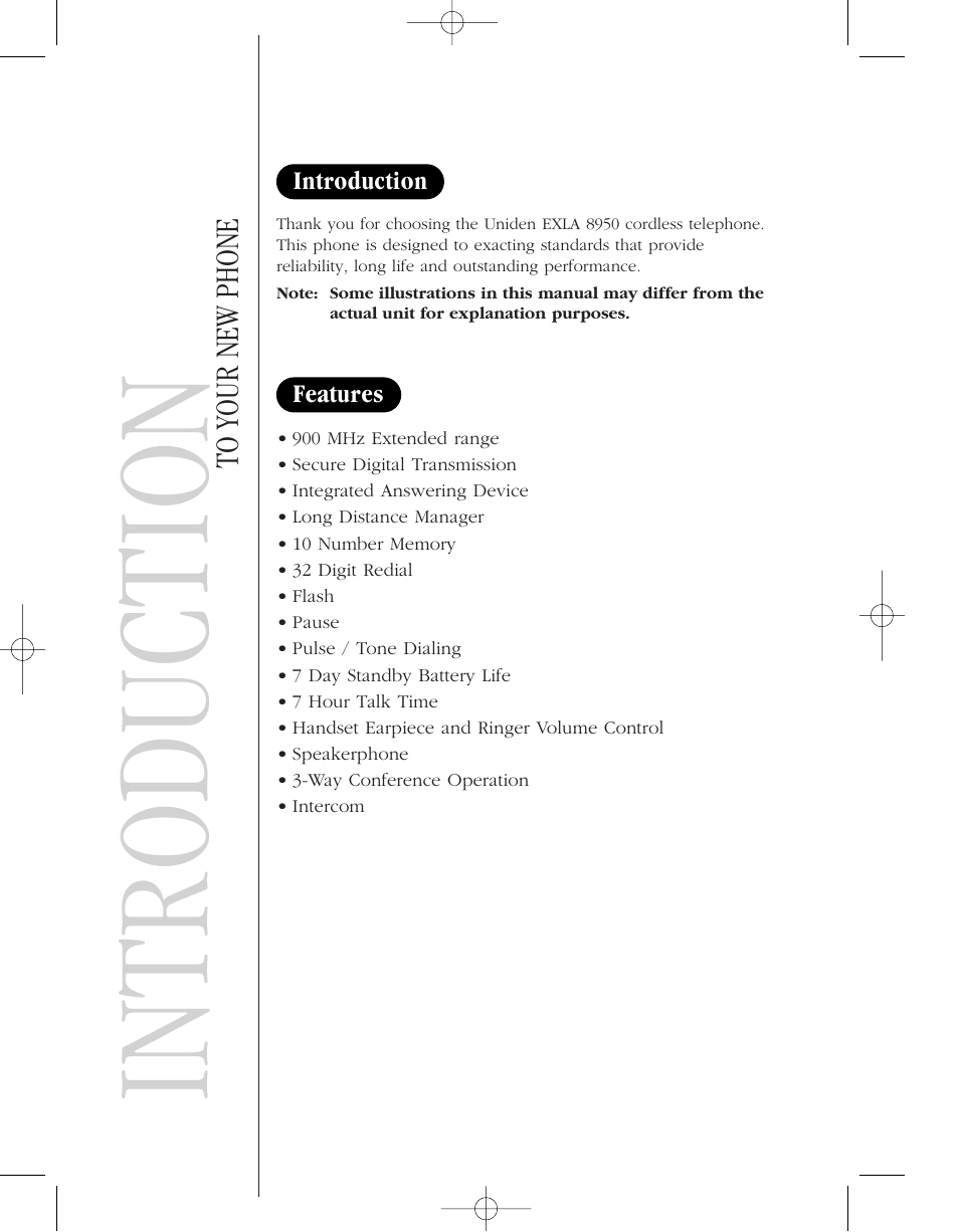 Introduction | Uniden 8950 User Manual | Page 2 / 46