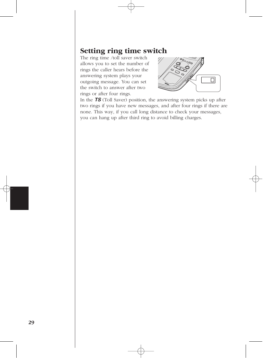 Setting ring time switch | Uniden 8950 User Manual | Page 32 / 46