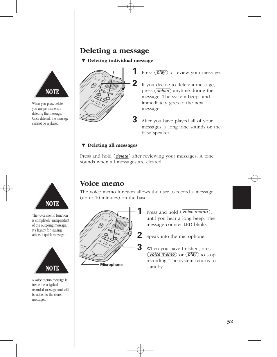 Deleting a message | Uniden 8950 User Manual | Page 35 / 46