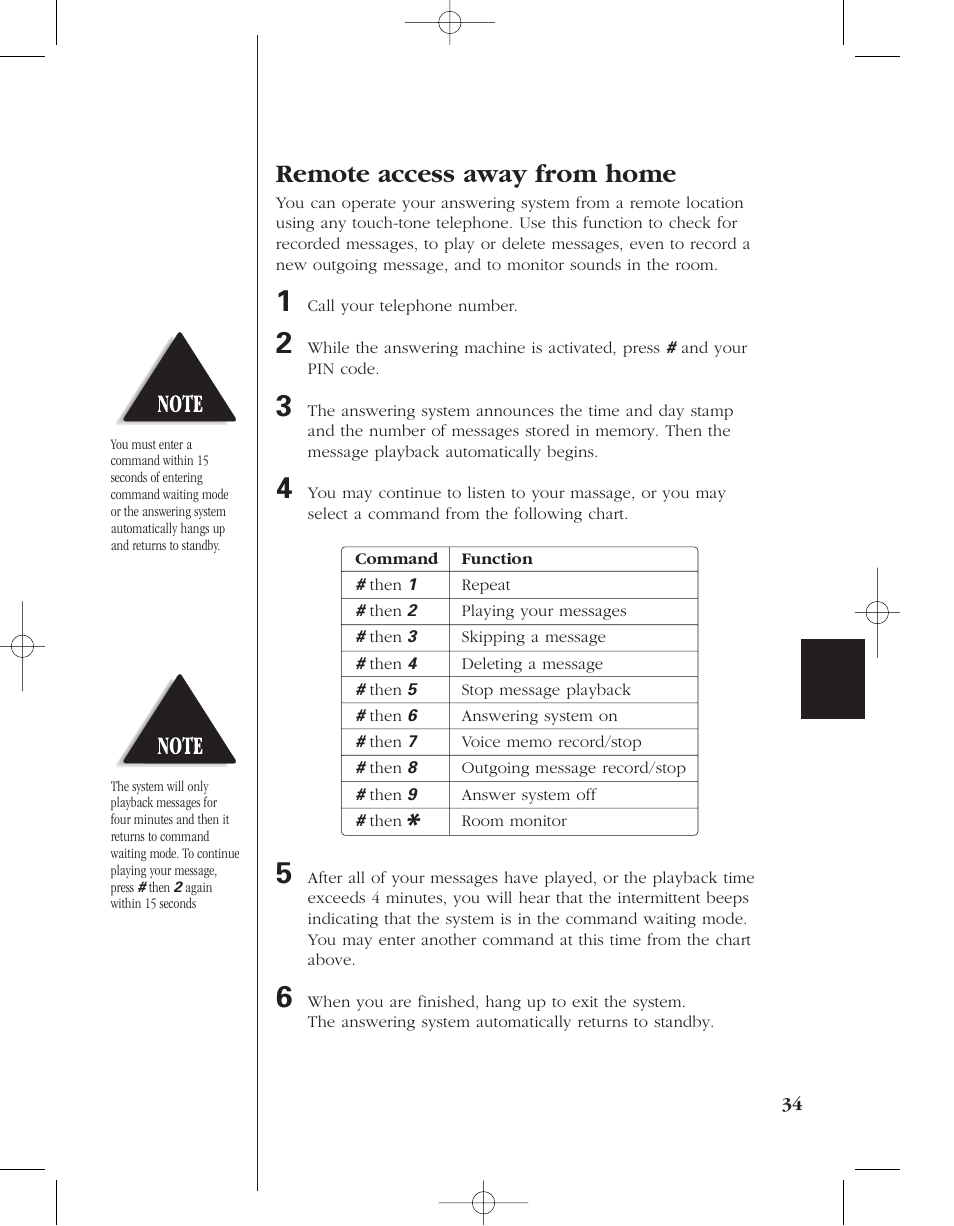 Remote access away from home | Uniden 8950 User Manual | Page 37 / 46