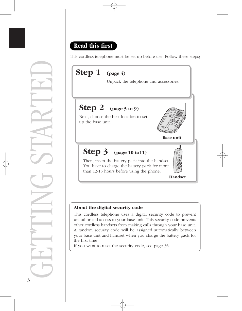 Getting st arted | Uniden 8950 User Manual | Page 6 / 46