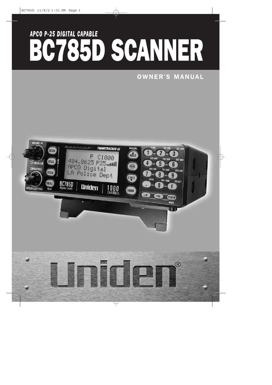 Uniden BC785D User Manual | 100 pages