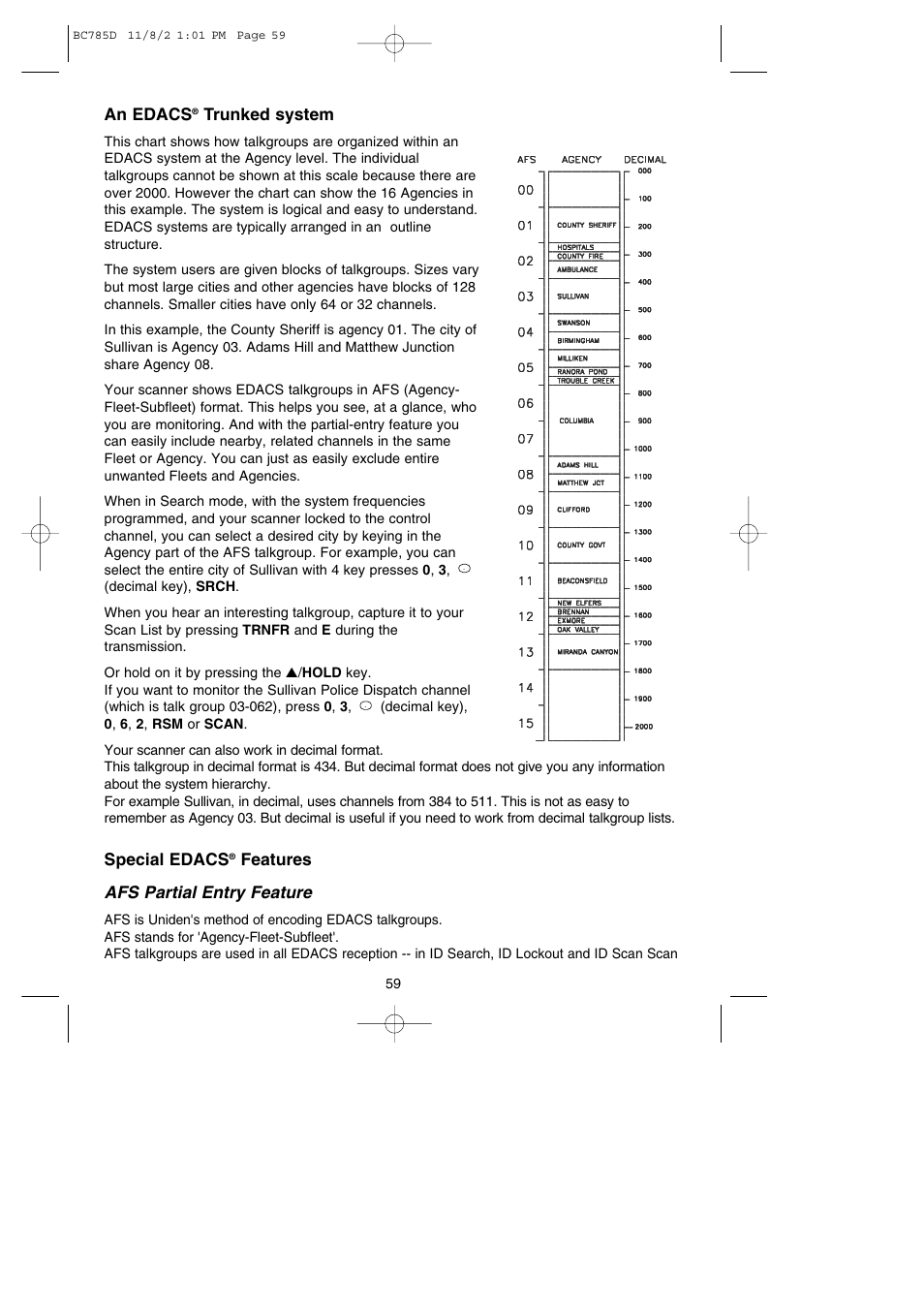 Uniden BC785D User Manual | Page 63 / 100