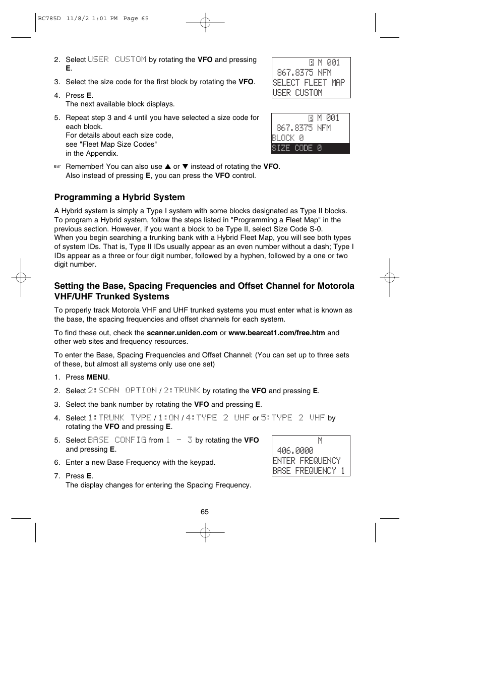 Uniden BC785D User Manual | Page 69 / 100