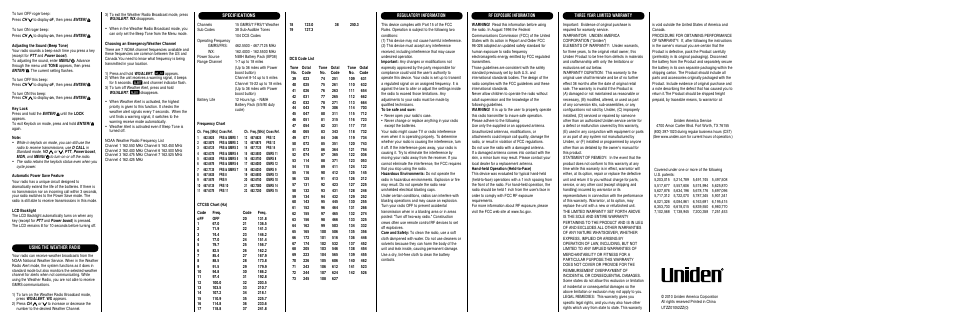 Uniden GMR 3699-2CK User Manual | Page 2 / 2