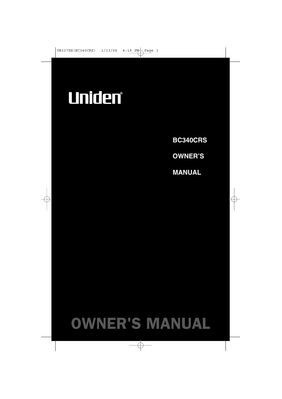 Uniden BC340CRS User Manual | 32 pages