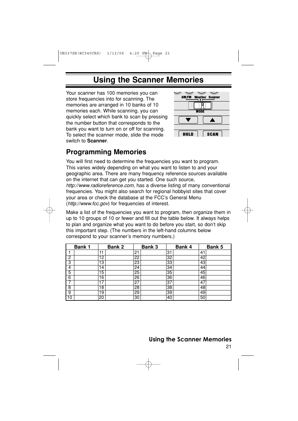 Uniden BC340CRS User Manual | Page 21 / 32