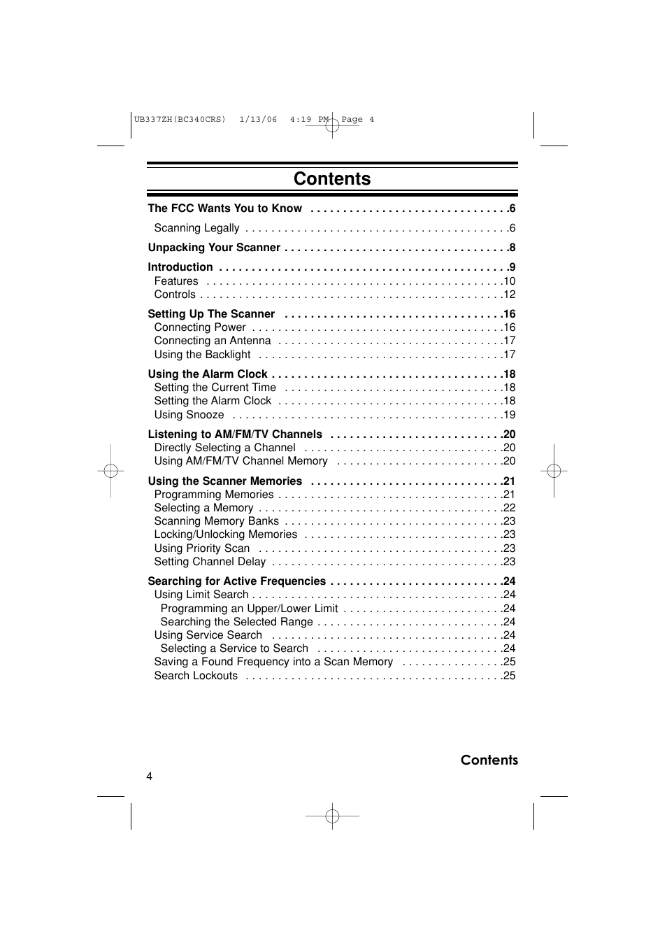 Uniden BC340CRS User Manual | Page 4 / 32