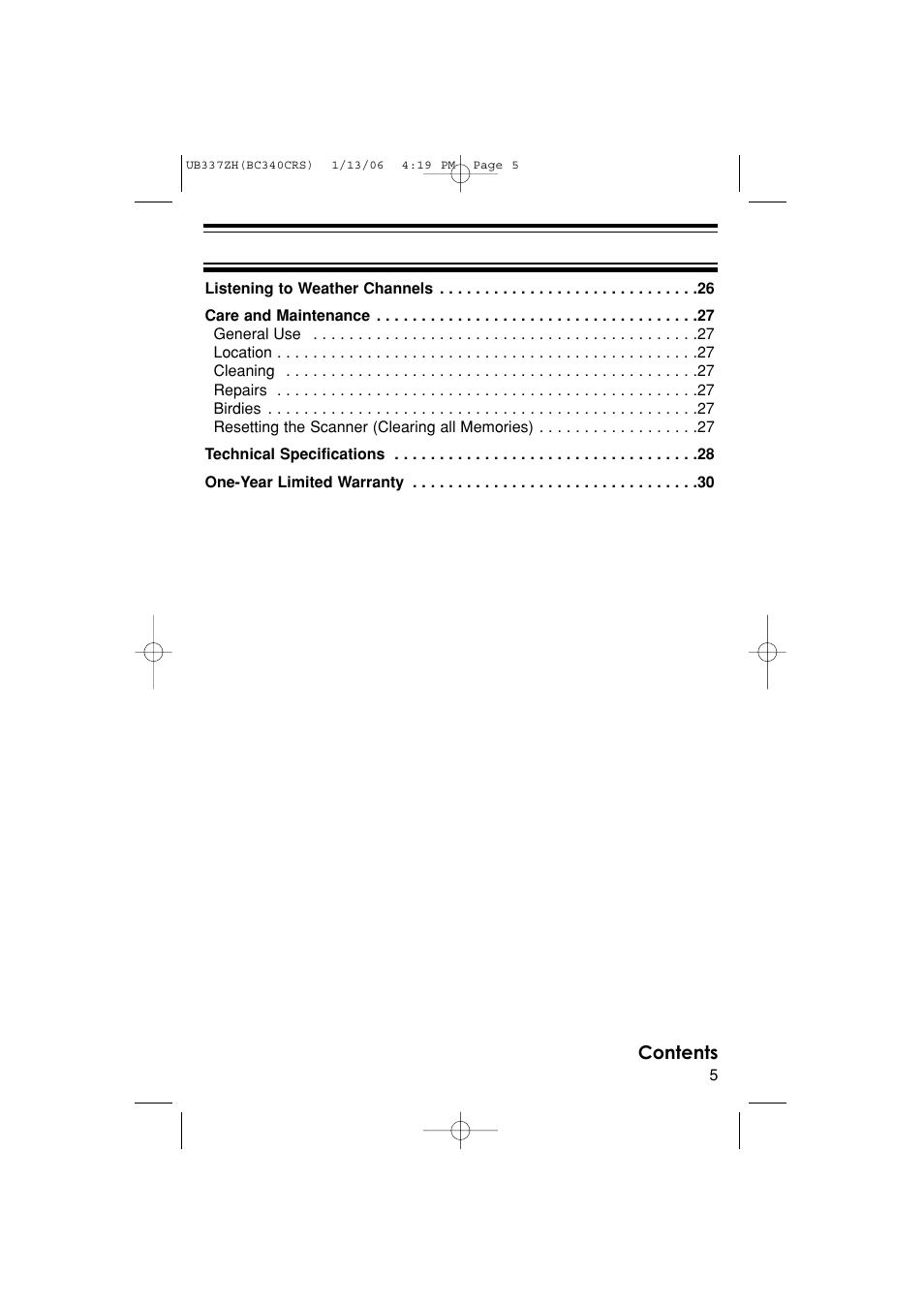 Uniden BC340CRS User Manual | Page 5 / 32