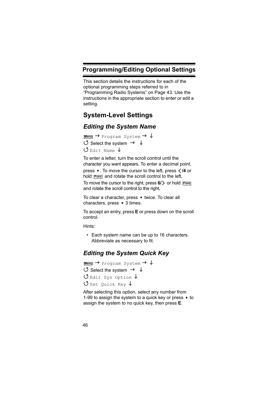 System-level settings | Uniden BEARCAT UBC3500XLT User Manual | Page 46 / 94