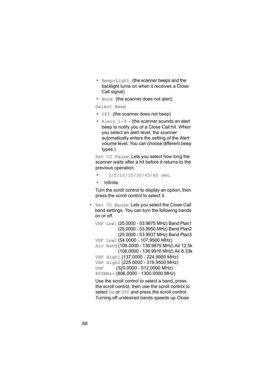 Uniden BEARCAT UBC3500XLT User Manual | Page 68 / 94