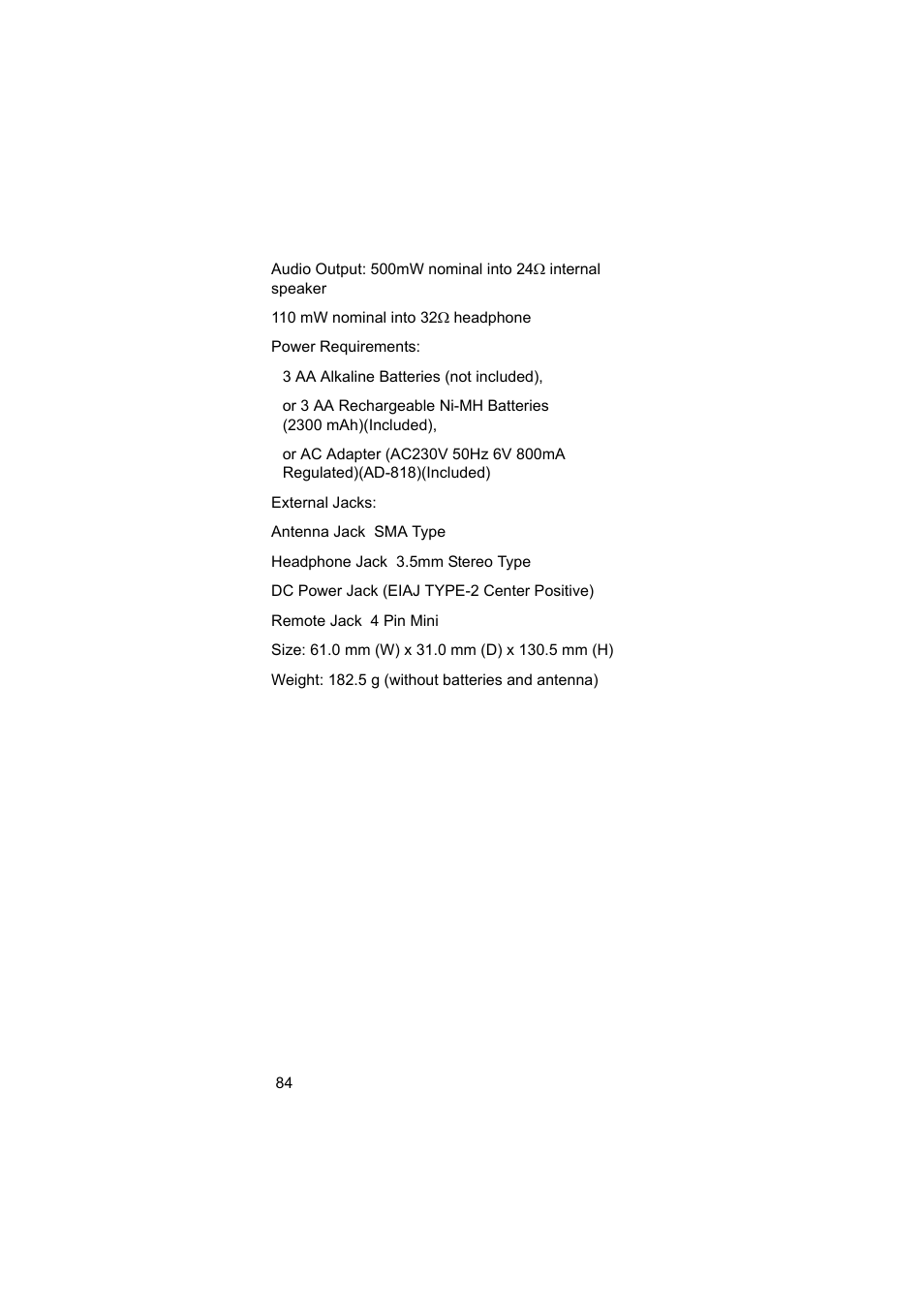 Uniden BEARCAT UBC3500XLT User Manual | Page 84 / 94