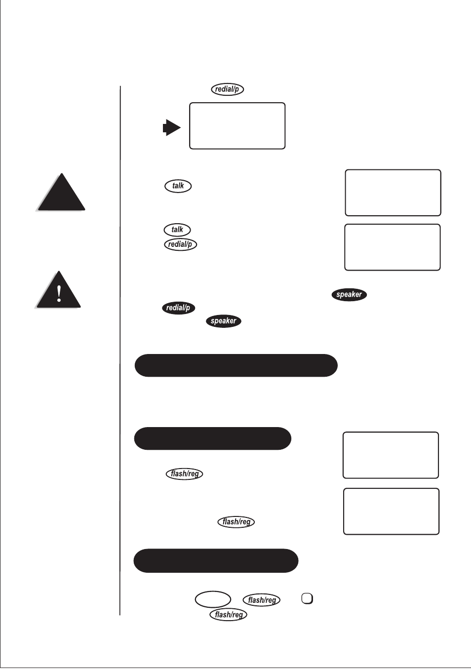 Travelling out of range key lock / unlock, Call waiting/flash | Uniden 2155 User Manual | Page 15 / 32