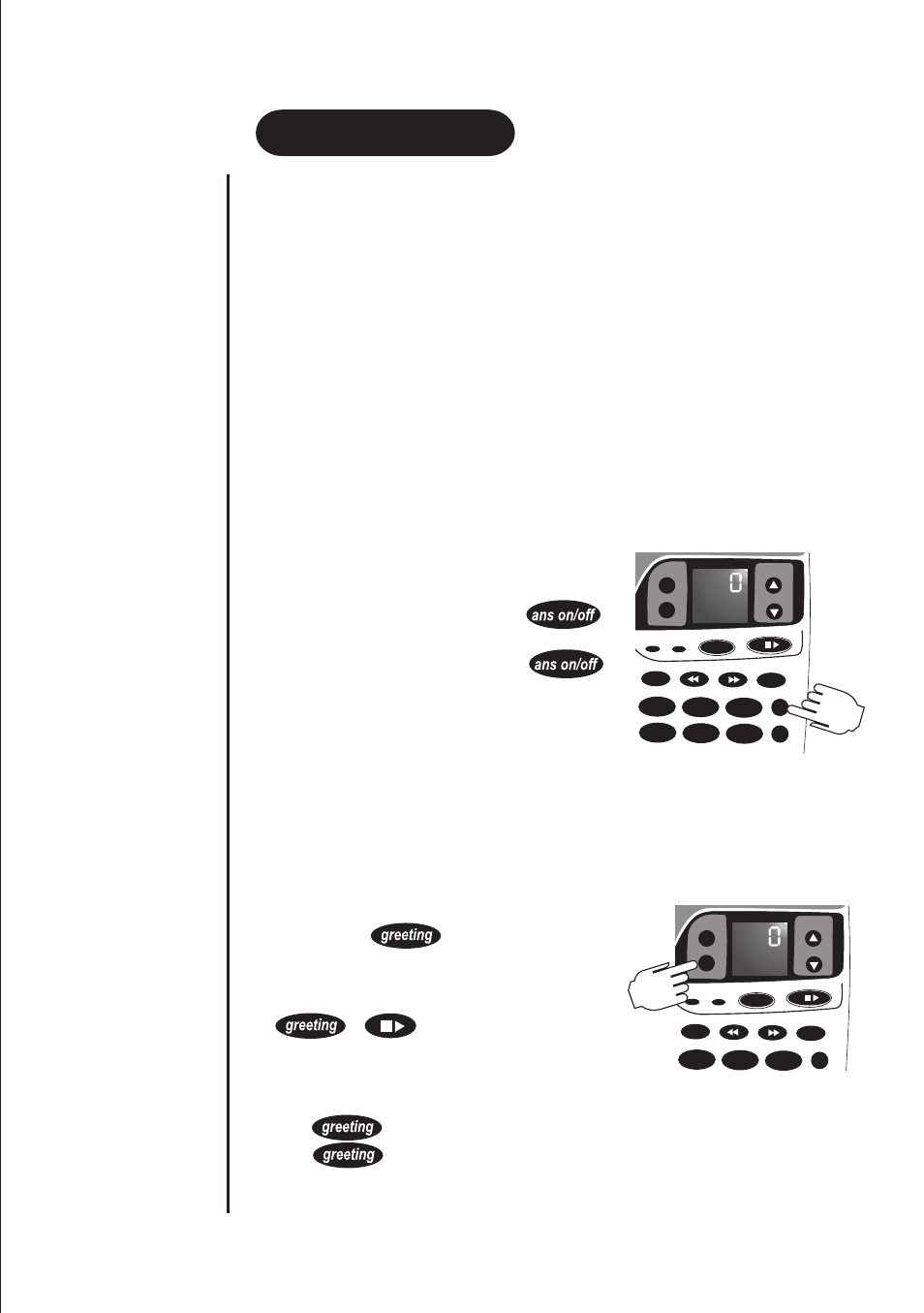 Answer system, Turning the answering system on/off, Recording a personal outgoing message (greeting) | Features, Choosing between the two outgoing messages, Preset message | Uniden 2155 User Manual | Page 25 / 32