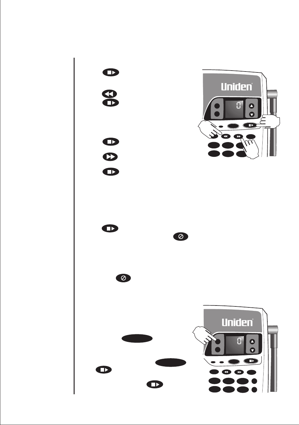 Deleting messages deleting individual messages, Deleting all messages, Repeating a message | Skipping a message | Uniden 2155 User Manual | Page 27 / 32