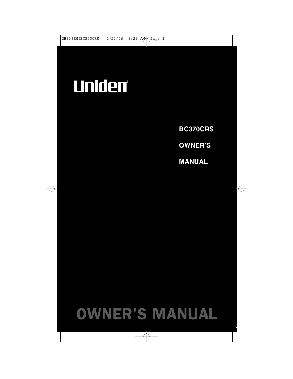 Uniden BC370CRS User Manual | 40 pages